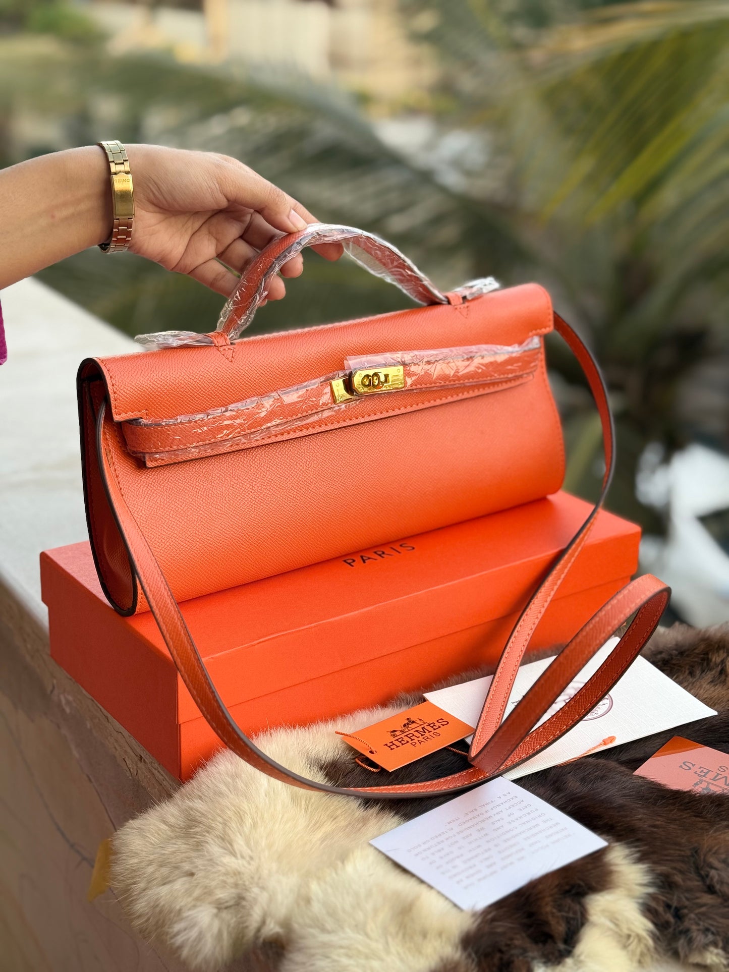 Hermes Kelly Cut Clutch-Box included-Master Series