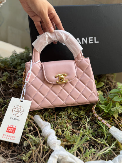 Chanel Kelly Small in Sakura Pink Shinny Calf Skin-AAA Quality-Folding Box