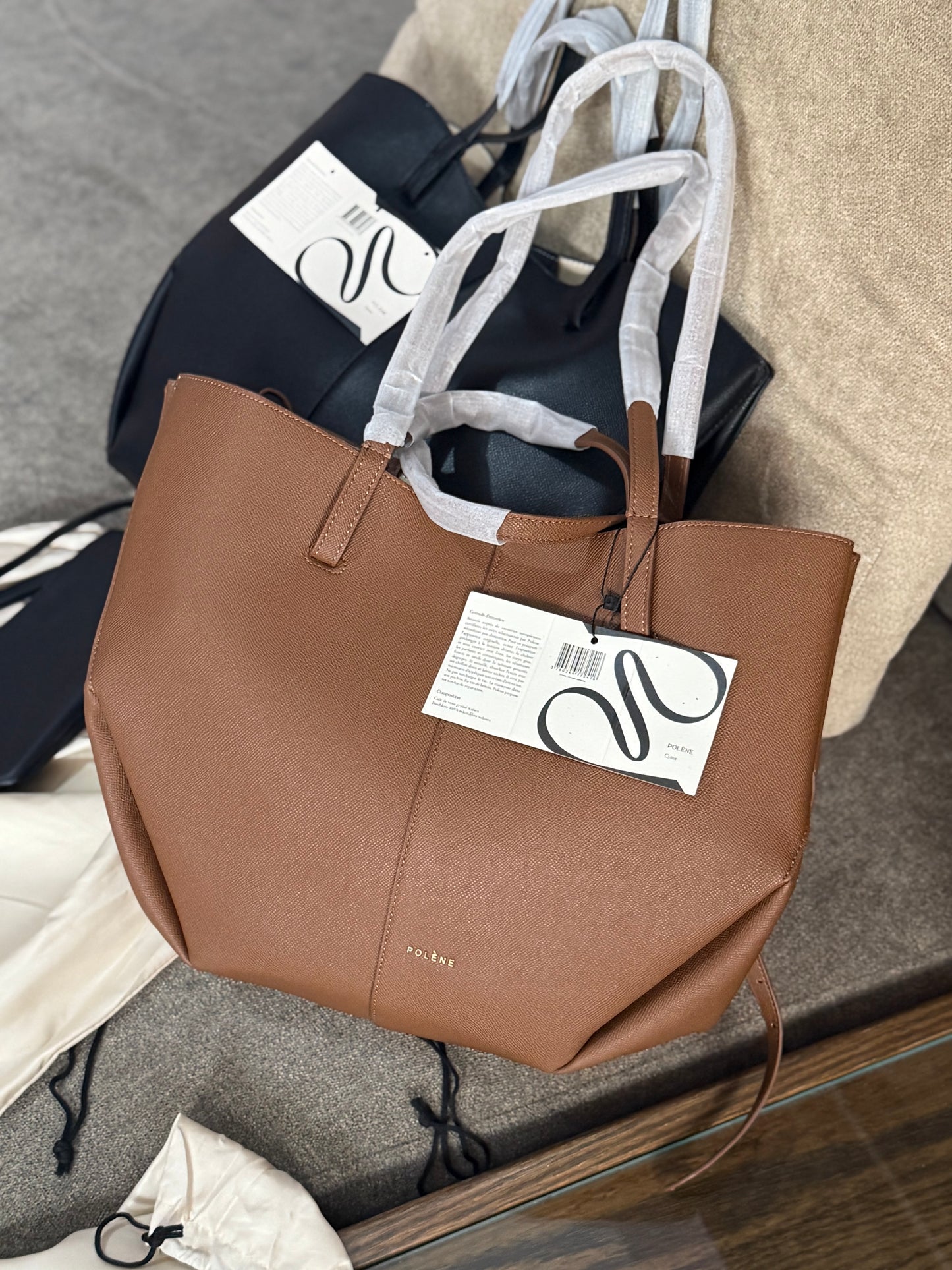 Pólene Cyme Textured edition tote Bag! AAA TOP QUALITY With Folding Box