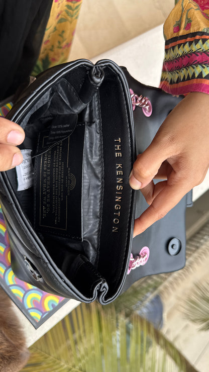 Kurt Geiger London Kensington Mini Quilted Shoulder Bag, featuring signature gold-tone hardware and a crystal-embellished eagle head-Master Series-Box included