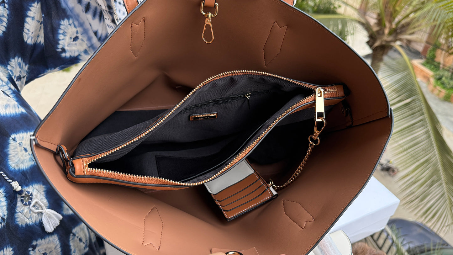 Aldo Tote-With Card Wallet & Pouch-With Box-Master Series