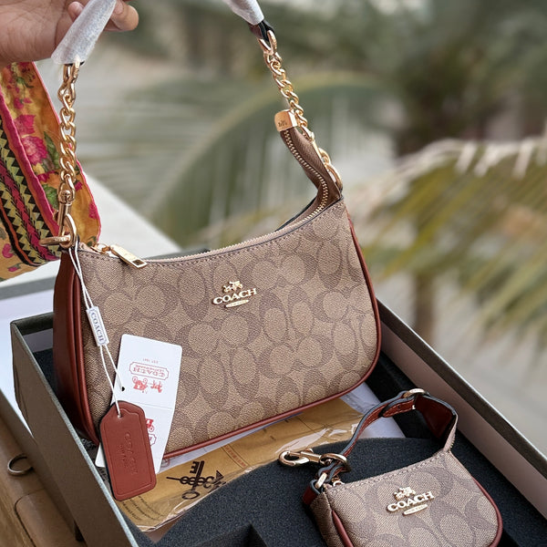 Coach Teri Hobo Complete Set With Box,Micro Bag & Cherry Charm-Master Plus