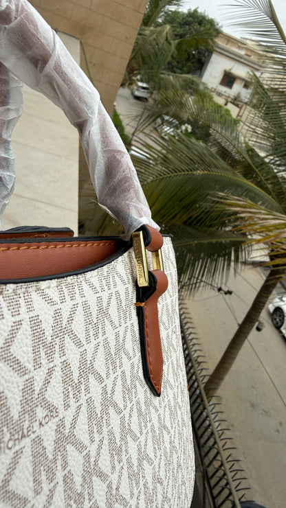 Michael Kors Laila Signature Monogram Hand bag With box.