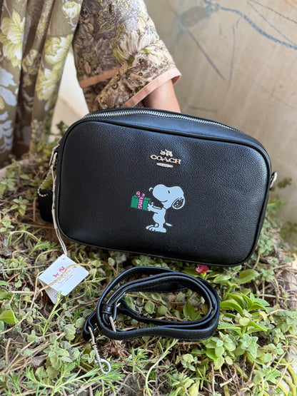 Coach X Peanuts Jamie Camera Bag with Snoopy Ski Motif-Same As Original-Master Series