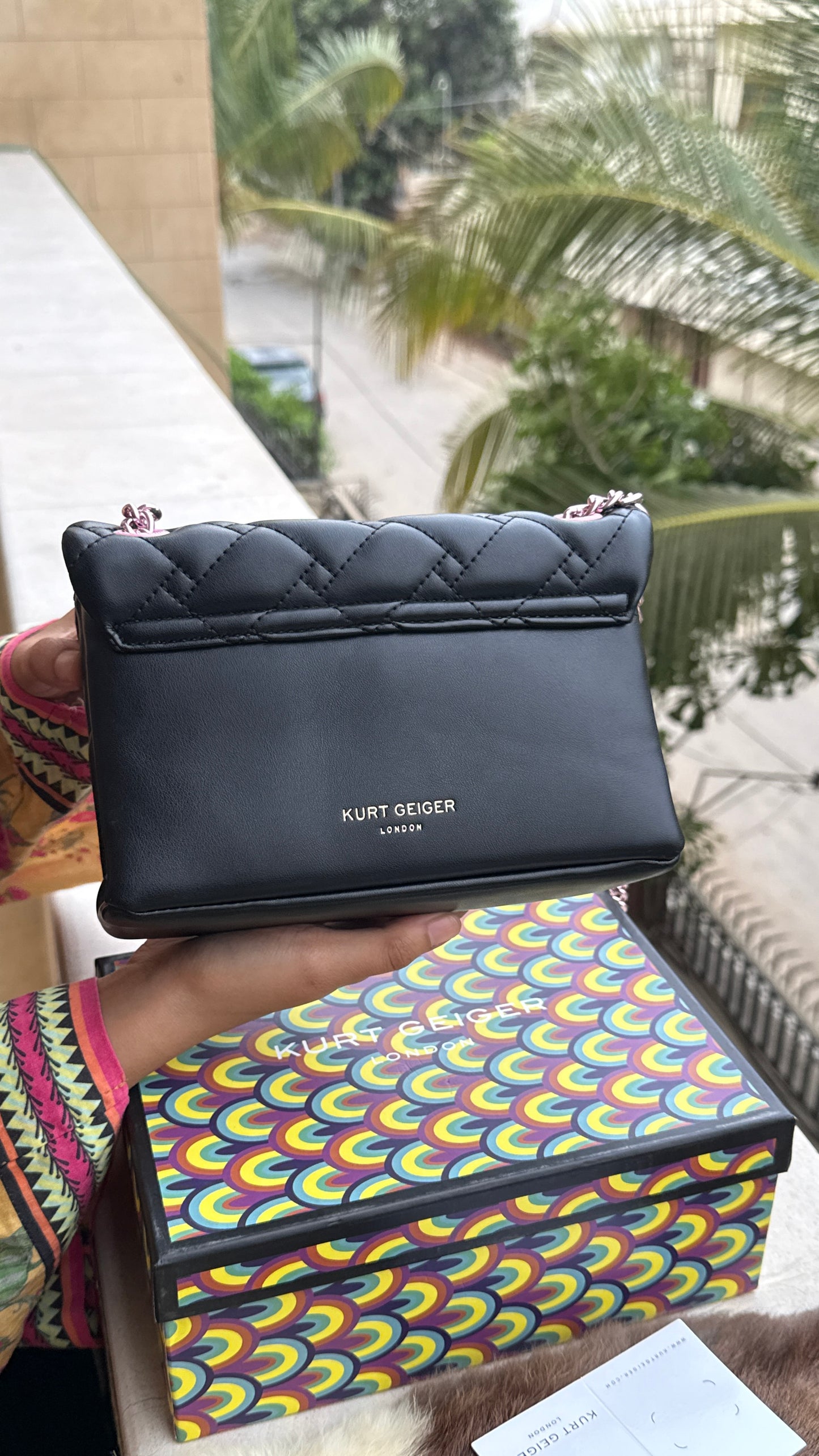 Kurt Geiger London Kensington Mini Quilted Shoulder Bag, featuring signature gold-tone hardware and a crystal-embellished eagle head-Master Series-Box included