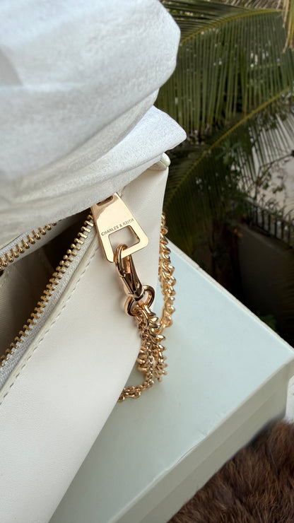 Charles & Keith Atwood chain-embellished shoulder bag-Master Series-With box