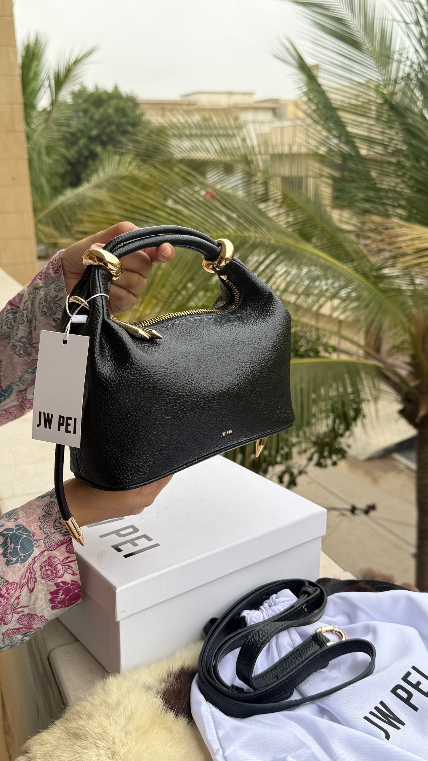 JW PEI Ellie Top Handle Bag-Master Plus Series-With Box-Coffee beans color.