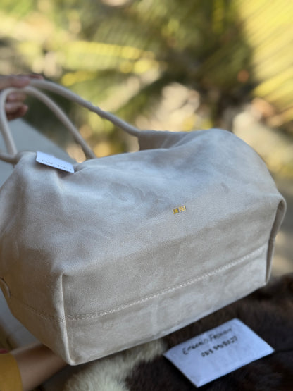 JW PEI Hana Medium Suede Tote Bag in black