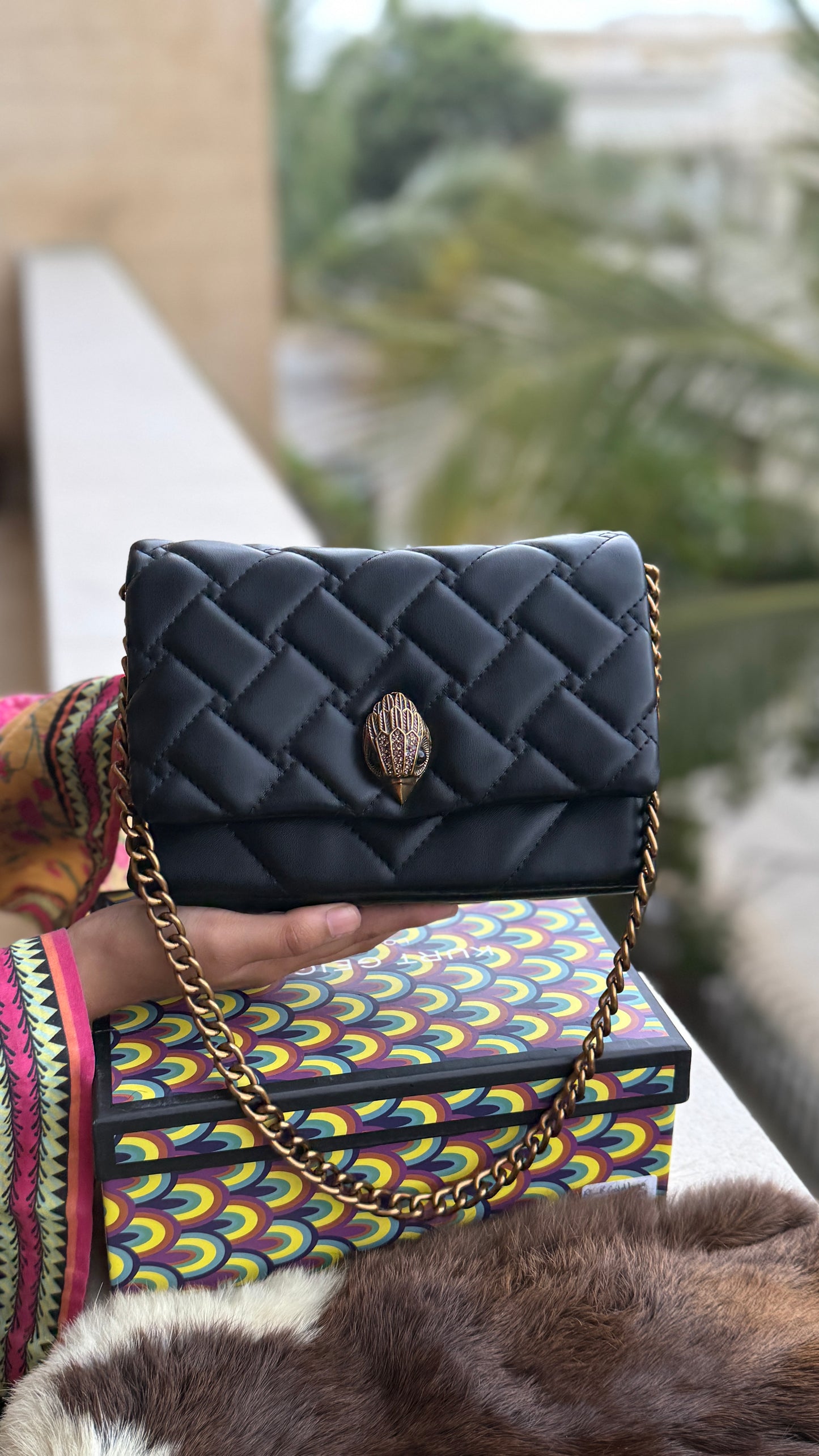 Kurt Geiger London Kensington bag featuring a signature eagle head embellishment and quilted leather.Master Series-With box