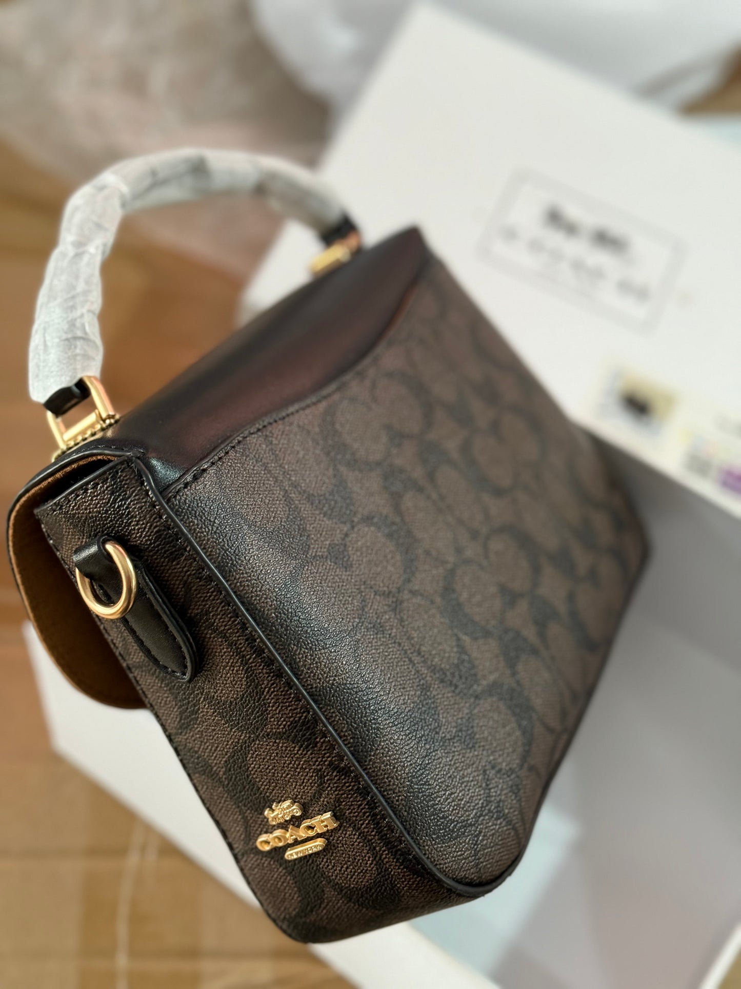 Coach Marlie Top Handle Satchel With Box.