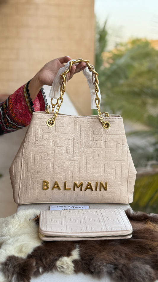 BALMAIN Tote With Balmain clutch.