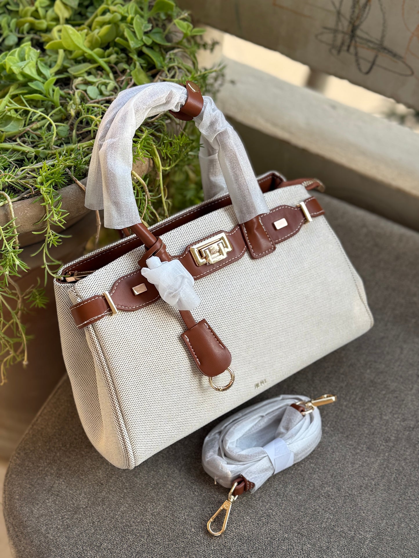 JW PEI Ziva Metal Lock Decoration Tote Bag-Master Series-Same as original