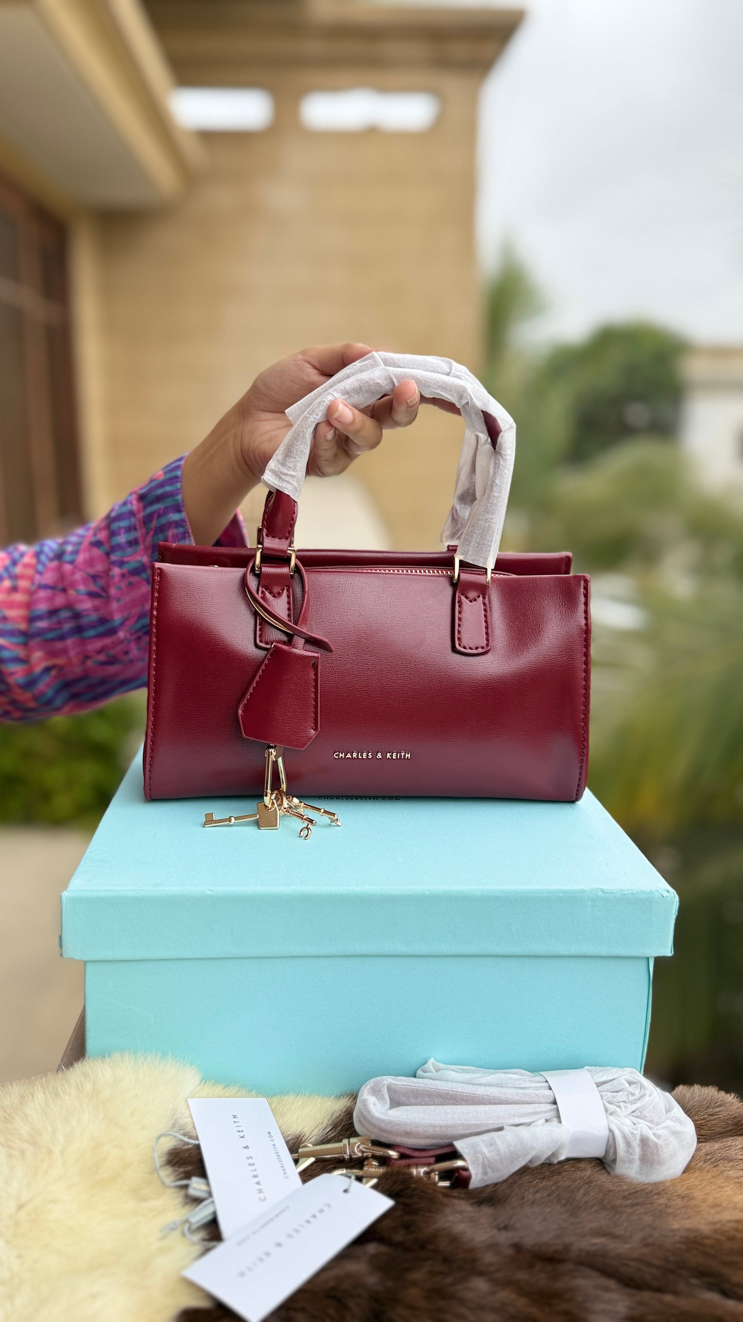 Charles & Keith Mini Kerry Top Handle Bag-Master Plus Series-With Box