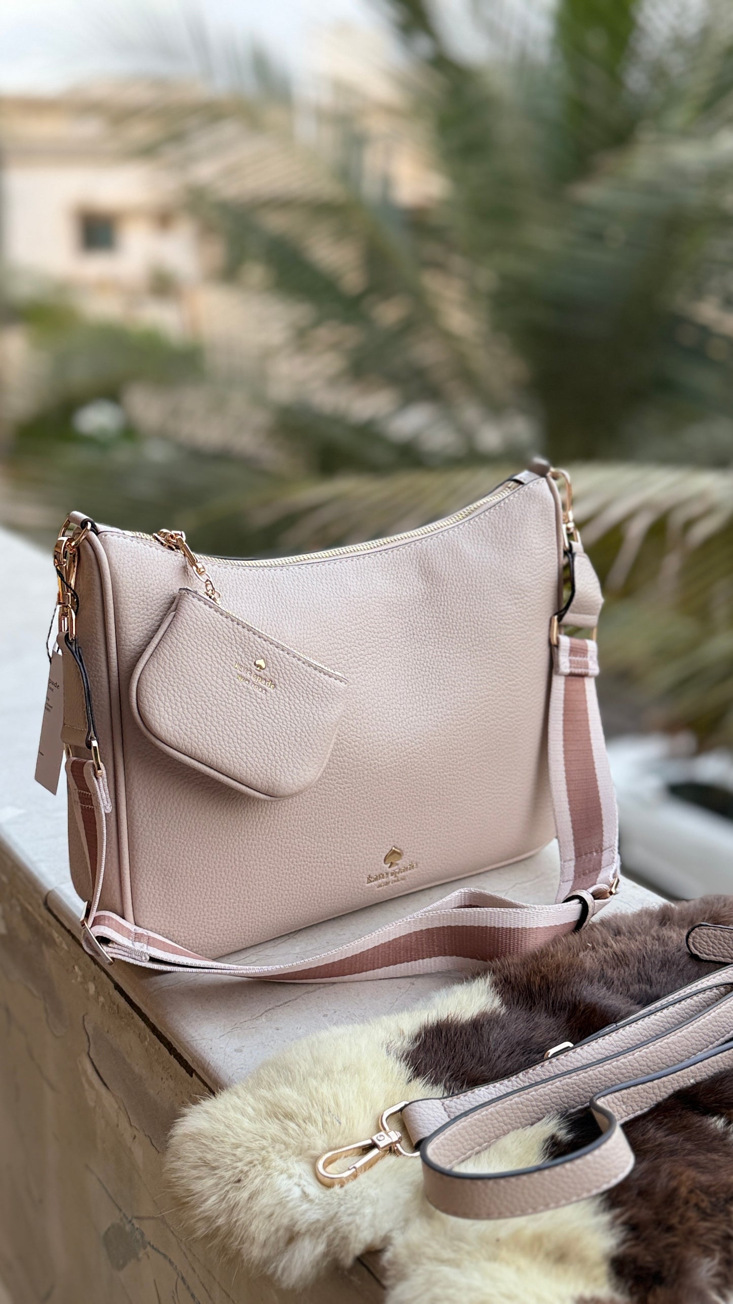 Kate Spade Emma Large Crossbody bag With mini pouch-Master Plus series Nude/Skin