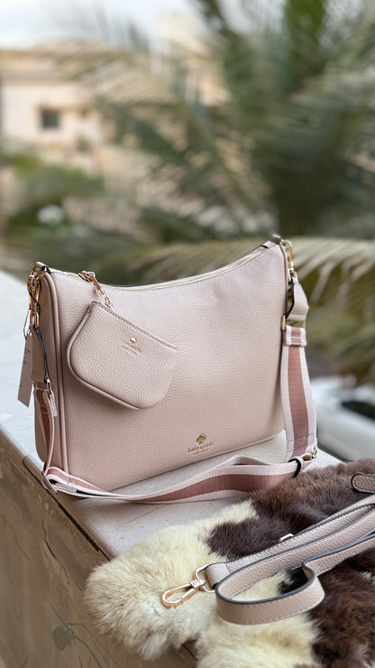 Kate Spade Emma Large Crossbody bag With mini pouch-Master Plus series Nude/Skin