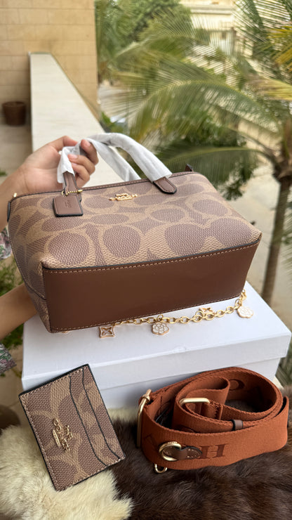 Coach City Mini Tote Bag-With Wallet & Charm Chain-Box Included-Master Plus Series.