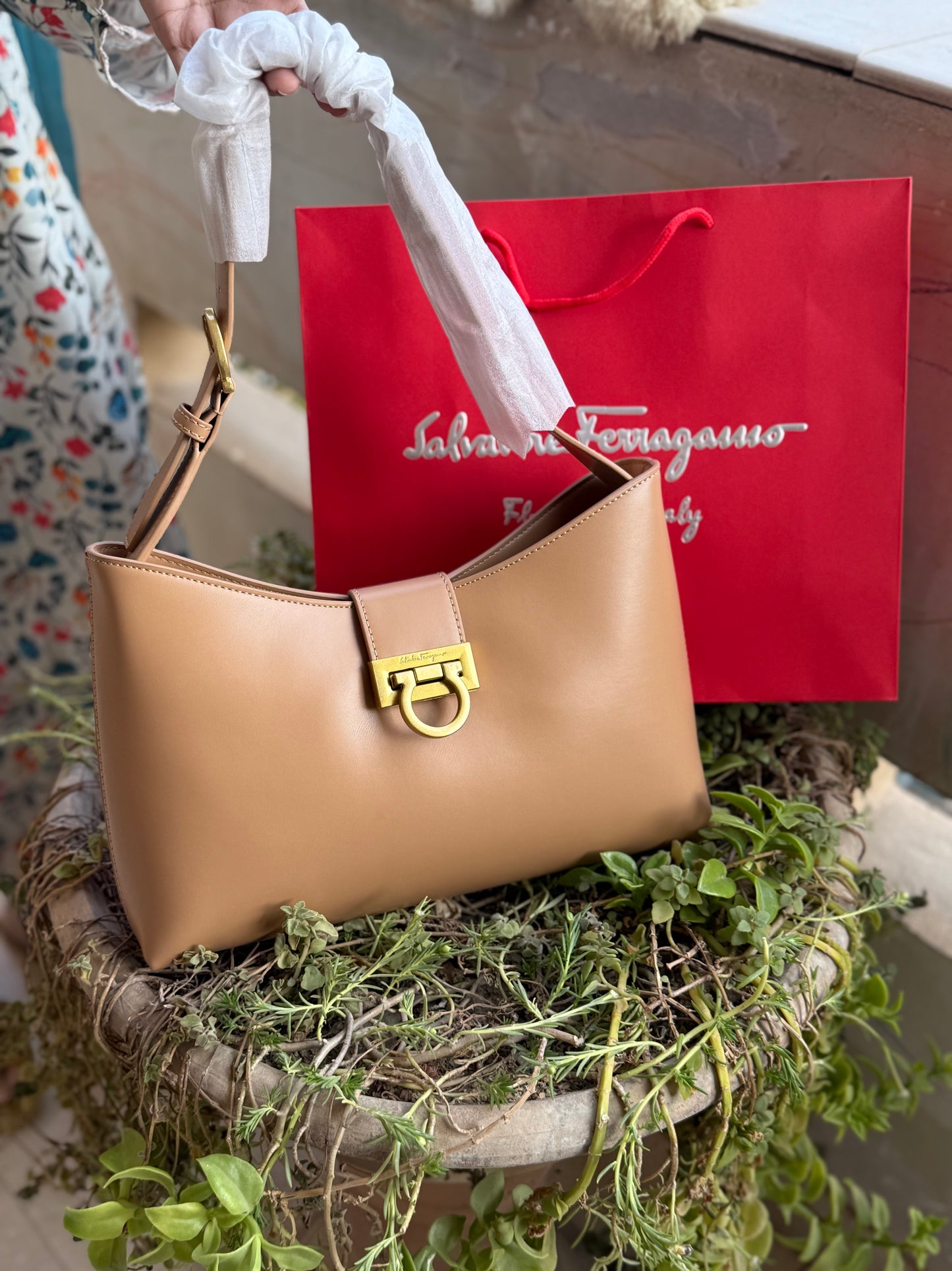 Salvatore Ferragamo Trifolio shoulder bag-Master Series-With Paper Bag-Same As Original