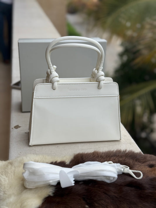 Charles & Keith Sabine Knotted handle Small Tote With Box ( Master Plus Series )