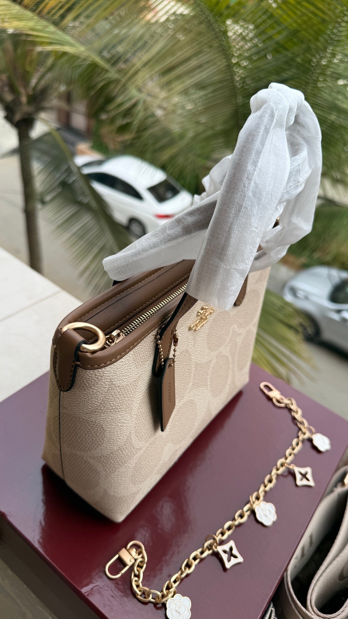 Coach City Mini Tote Bag-With Wallet & Charm Chain-Box Included-Master Plus Series.