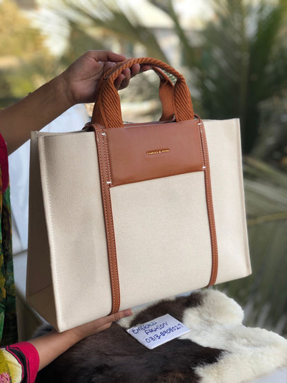 C & K SHALIA Full Size Tote Brown