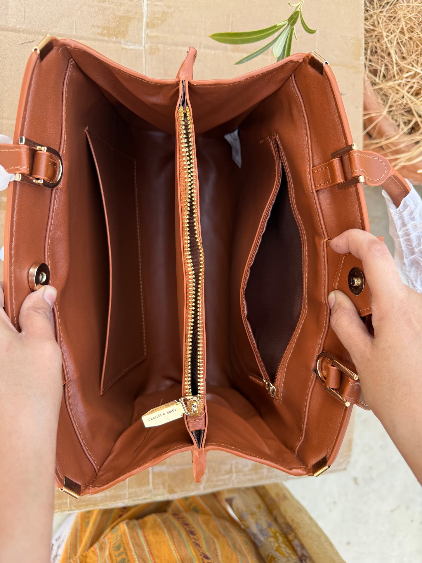 Charles & Keith Metal-Edge Top Handle Bag-Master Series-Same as original