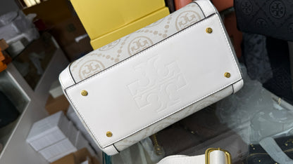 Tory Burch Petite T Monogram Jacquard Barrel Bag-Master Series.