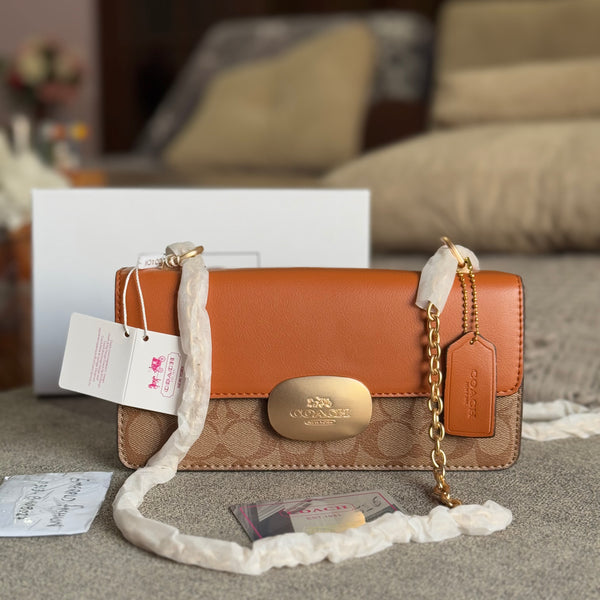 Coach Eliza Flap Crossbody Bag With Box.