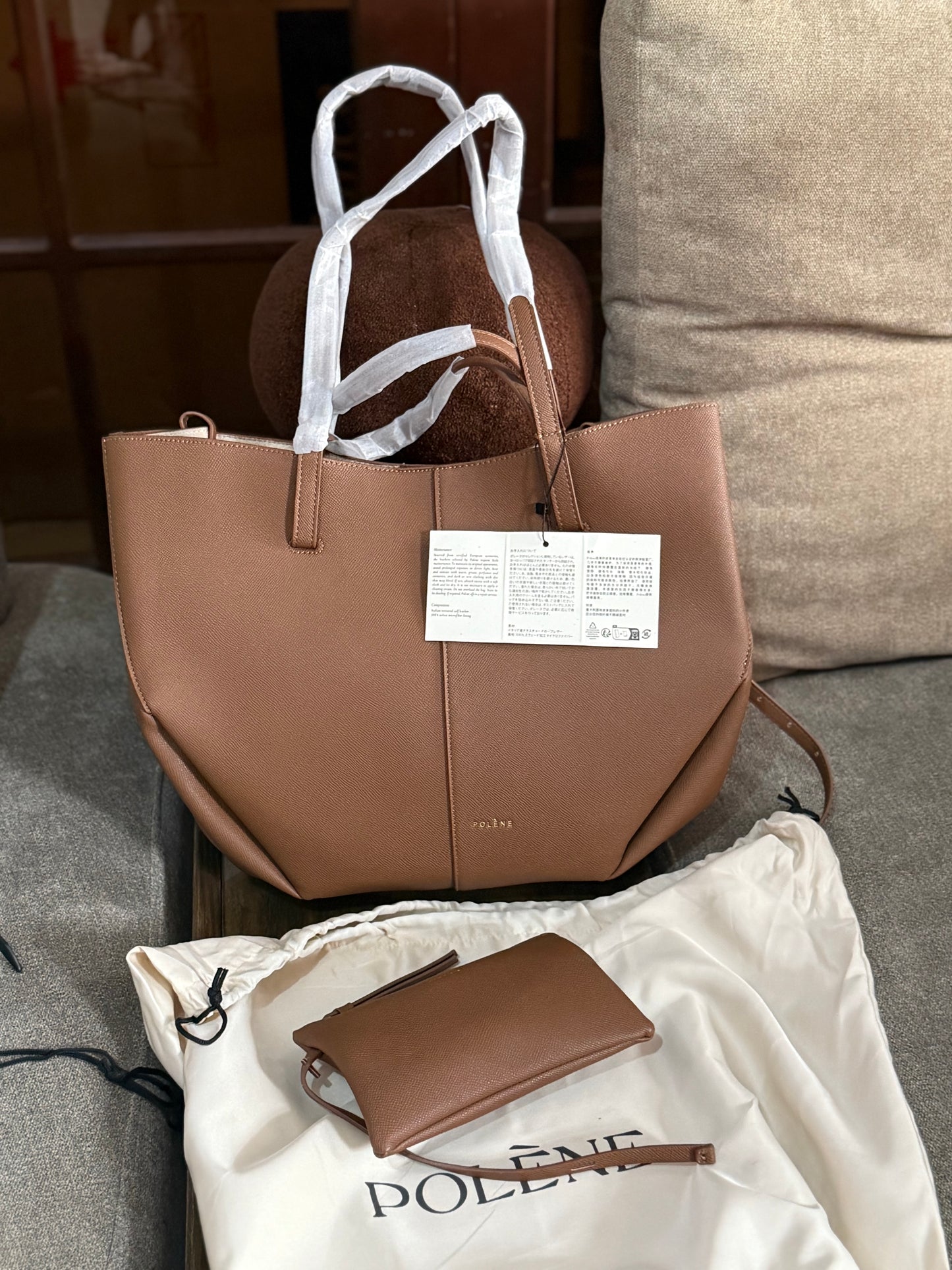 Pólene Cyme Textured edition tote Bag! AAA TOP QUALITY With Folding Box