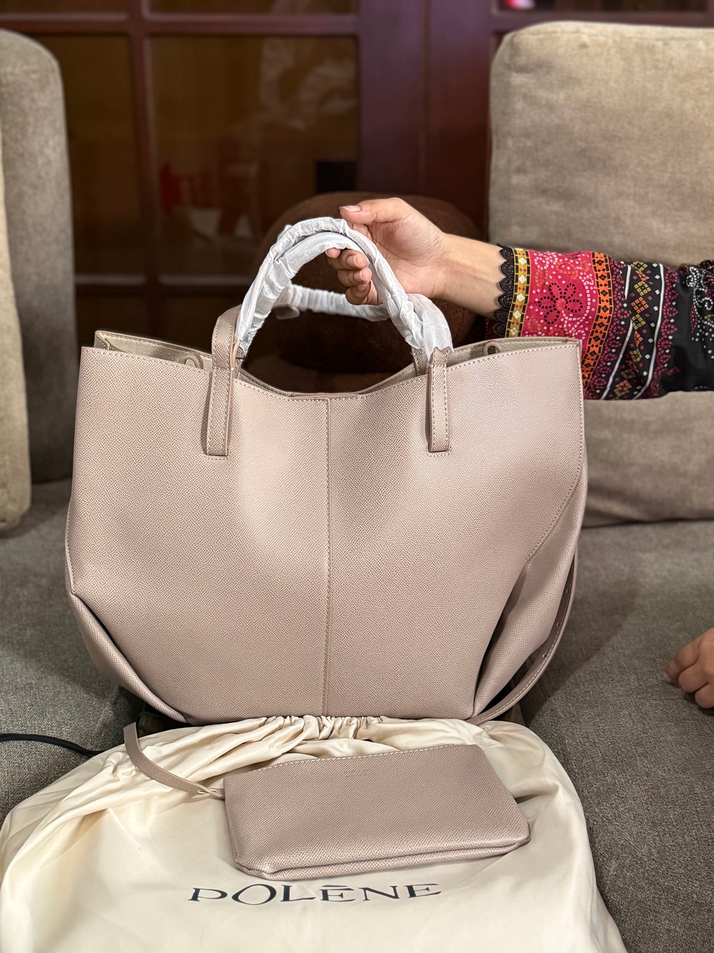 Pólene Cyme Textured edition Tote Bag! AAA TOP QUALITY With Folding Box