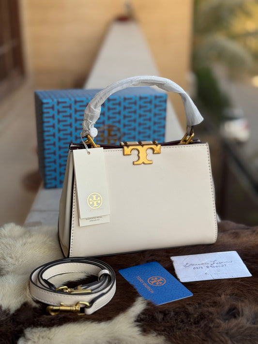 .Tory Burch Eleanor Satchel Small With Box & Long Strap.