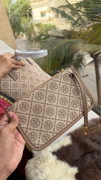 Tory Burch T Monogram Tote-Master Plus Series With Pouch
