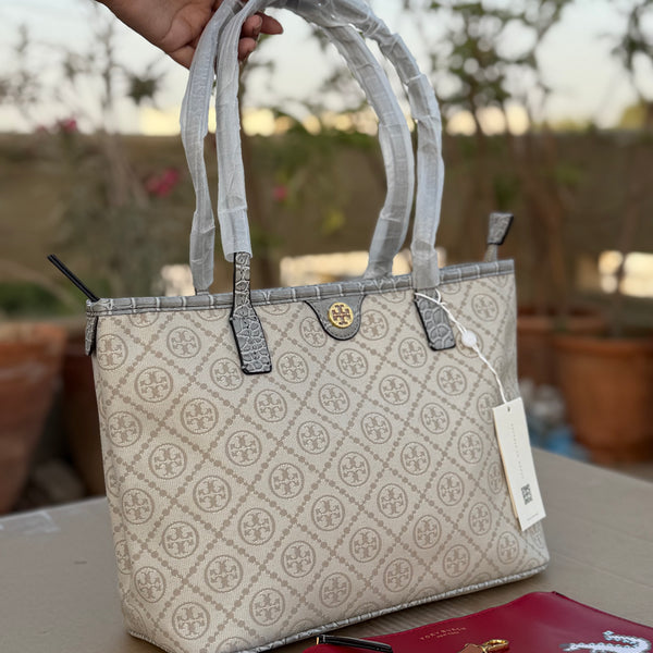 Tory Burch T Monogram Cloud Zip Tote Bag-Master Plus Series