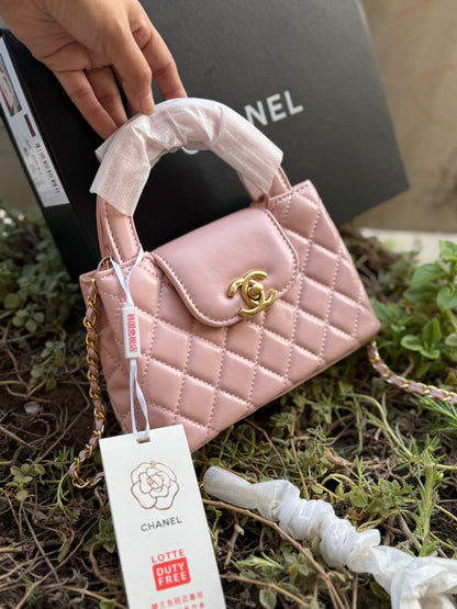 Chanel Kelly Small in Sakura Pink Shinny Calf Skin-AAA Quality-Folding Box