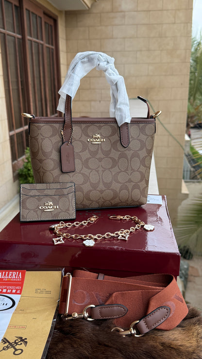 Coach City Mini Tote Bag-With Wallet & Charm Chain-Box Included-Master Plus Series.