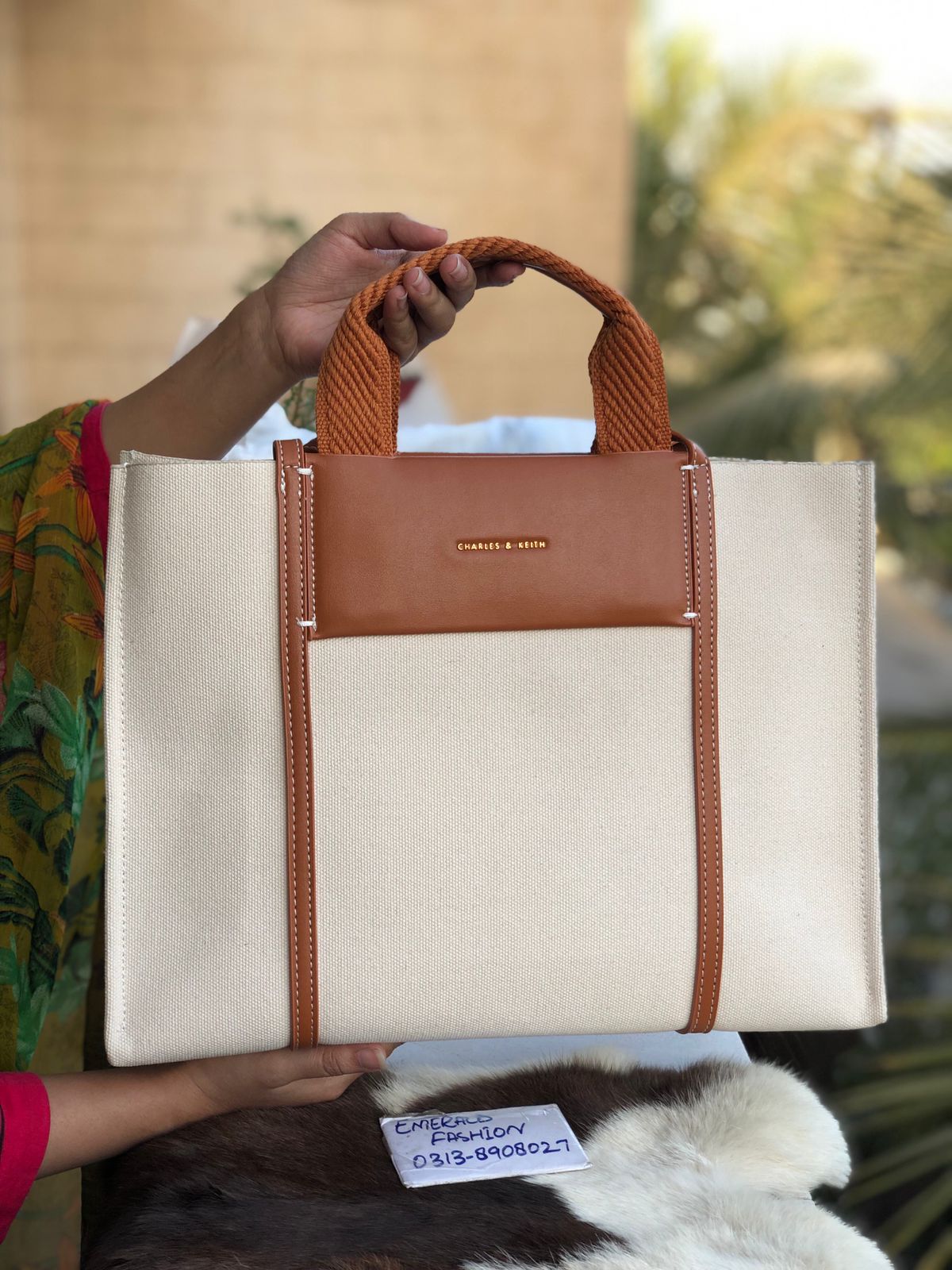 C & K SHALIA Full Size Tote Brown