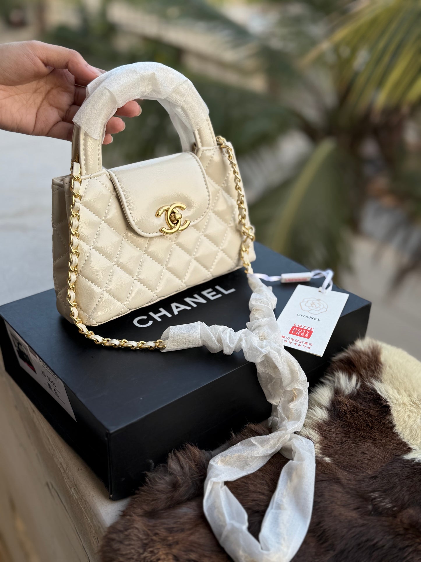 Chanel Kelly Small in White Shinny Calf Skin-AAA Quality-Folding Box