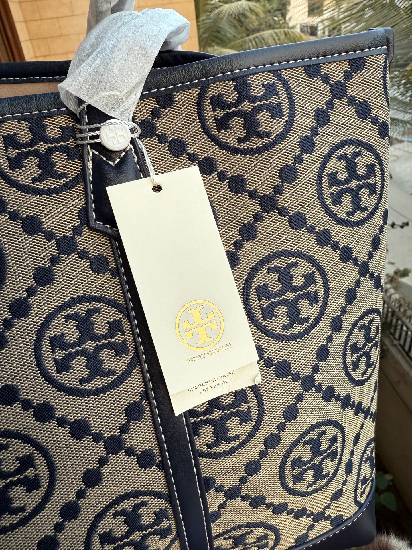 .Tory Burch Perry Monogram tote Navy Blue