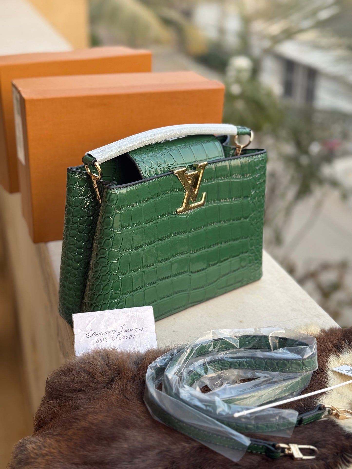 Louis Vuitton Cappucines BB Crocodile Pattern with box packaging