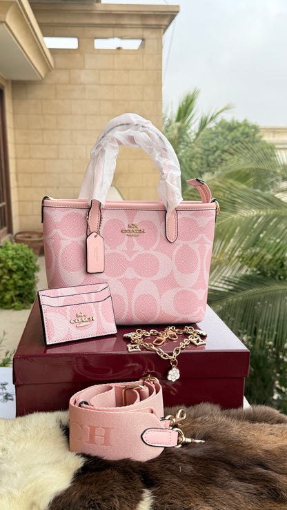 Coach City Mini Tote Bag-With Wallet & Charm Chain-Box Included-Master Plus Series.