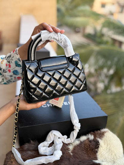 Chanel Kelly Small in Black Shinny Calf Skin-AAA Quality-Folding Box