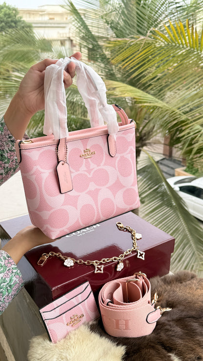 Coach City Mini Tote Bag-With Wallet & Charm Chain-Box Included-Master Plus Series.