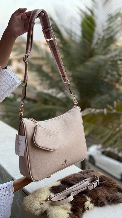Kate Spade Emma Large Crossbody bag With mini pouch-Master Plus series Nude/Skin