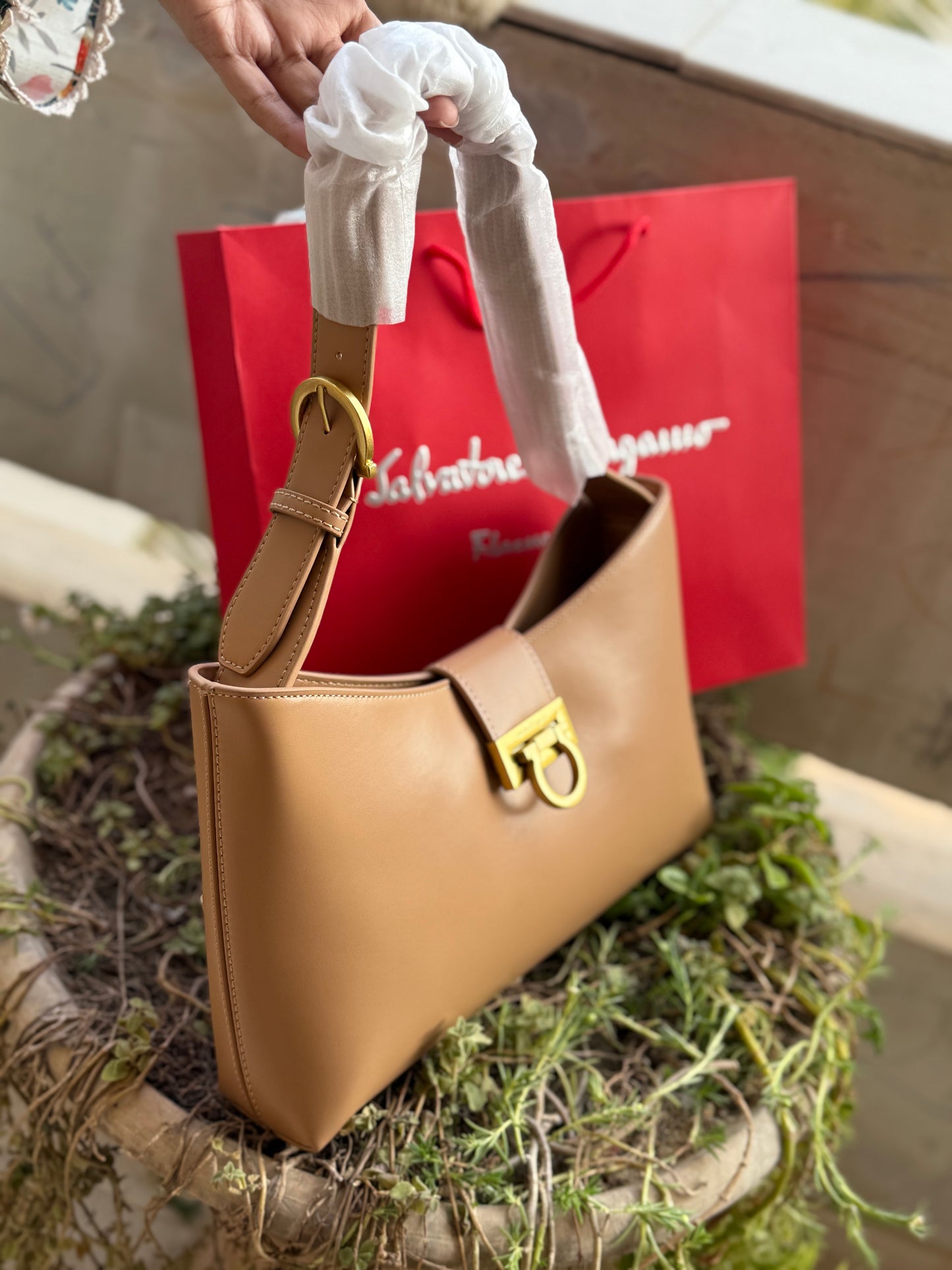 Salvatore Ferragamo Trifolio shoulder bag-Master Series-With Paper Bag-Same As Original