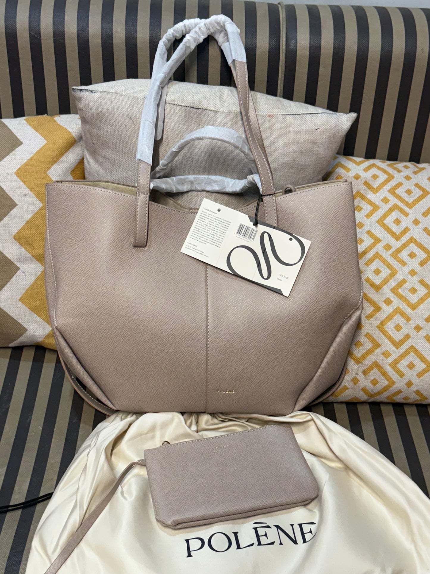 Pólene Cyme Textured edition Tote Bag! AAA TOP QUALITY With Folding Box