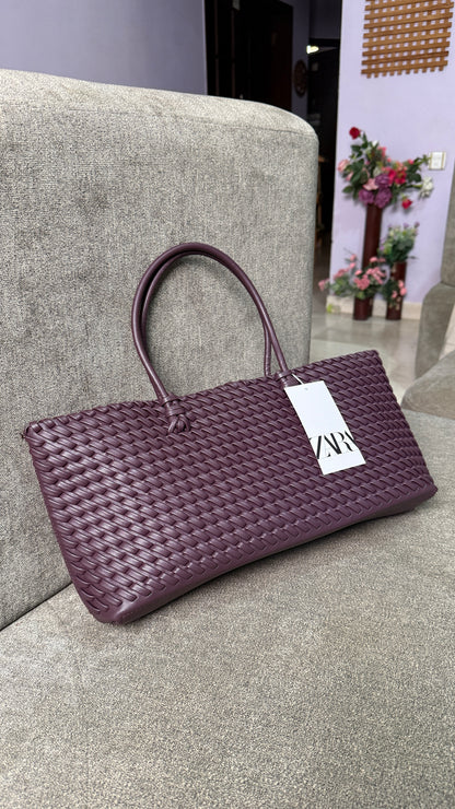 Zara braided elongated Shoulder/tote bag-Master Plus Series
