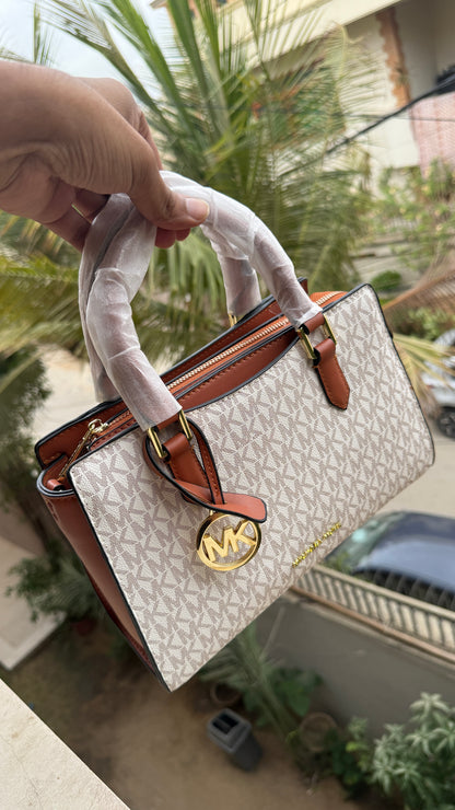 Michael Kors Laila Signature Monogram Hand bag With box.