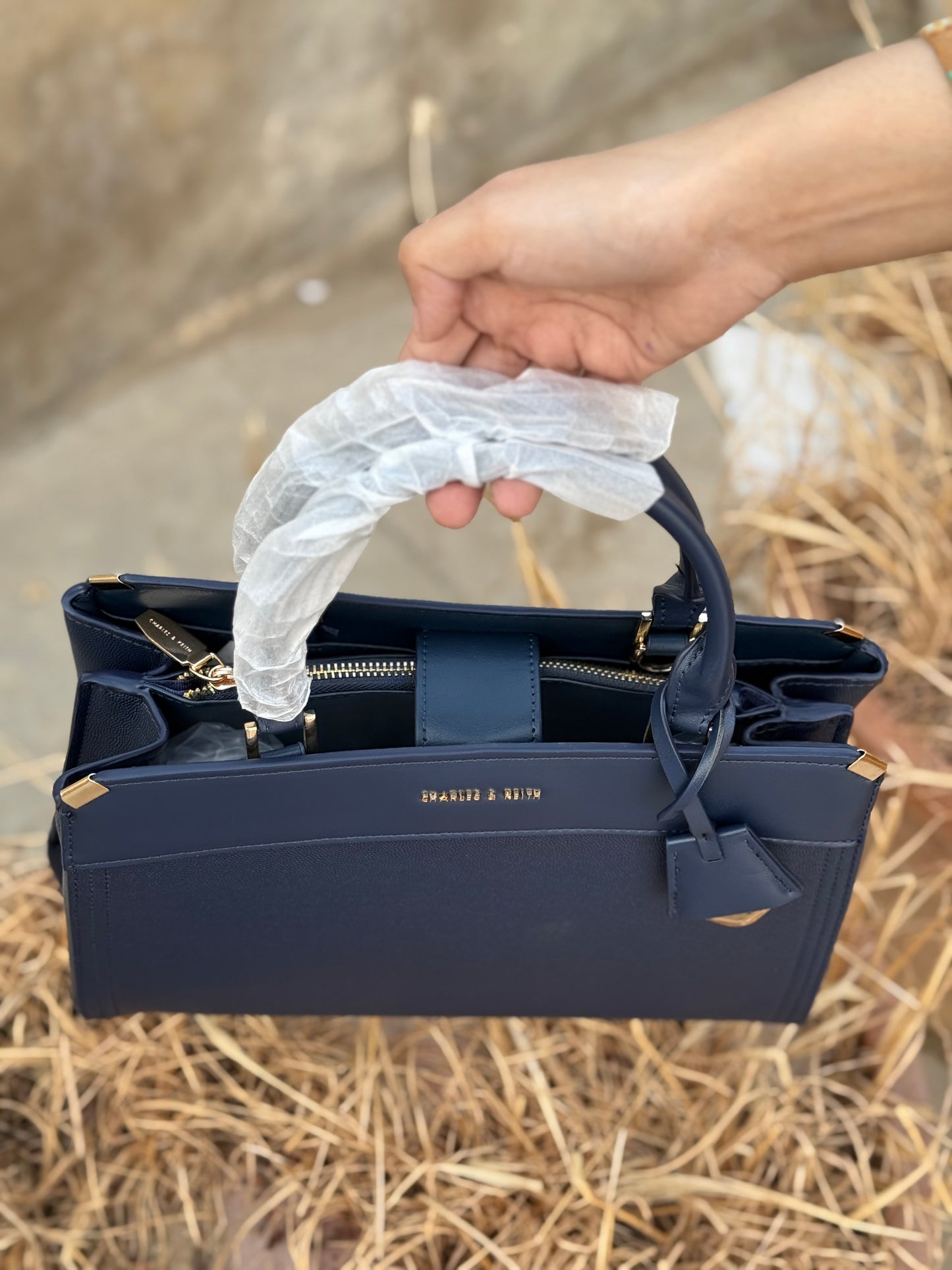 Charles & Keith Metal-Edge Top Handle Bag-Master Series-Same as original