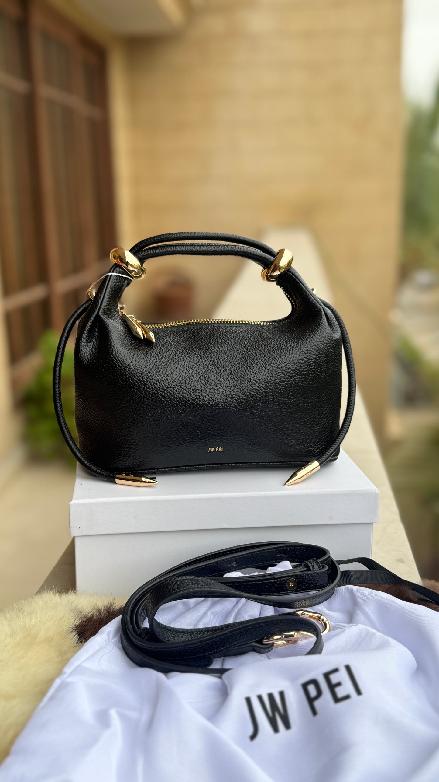 JW PEI Ellie Top Handle Bag-Master Plus Series-With Box-Coffee beans color.