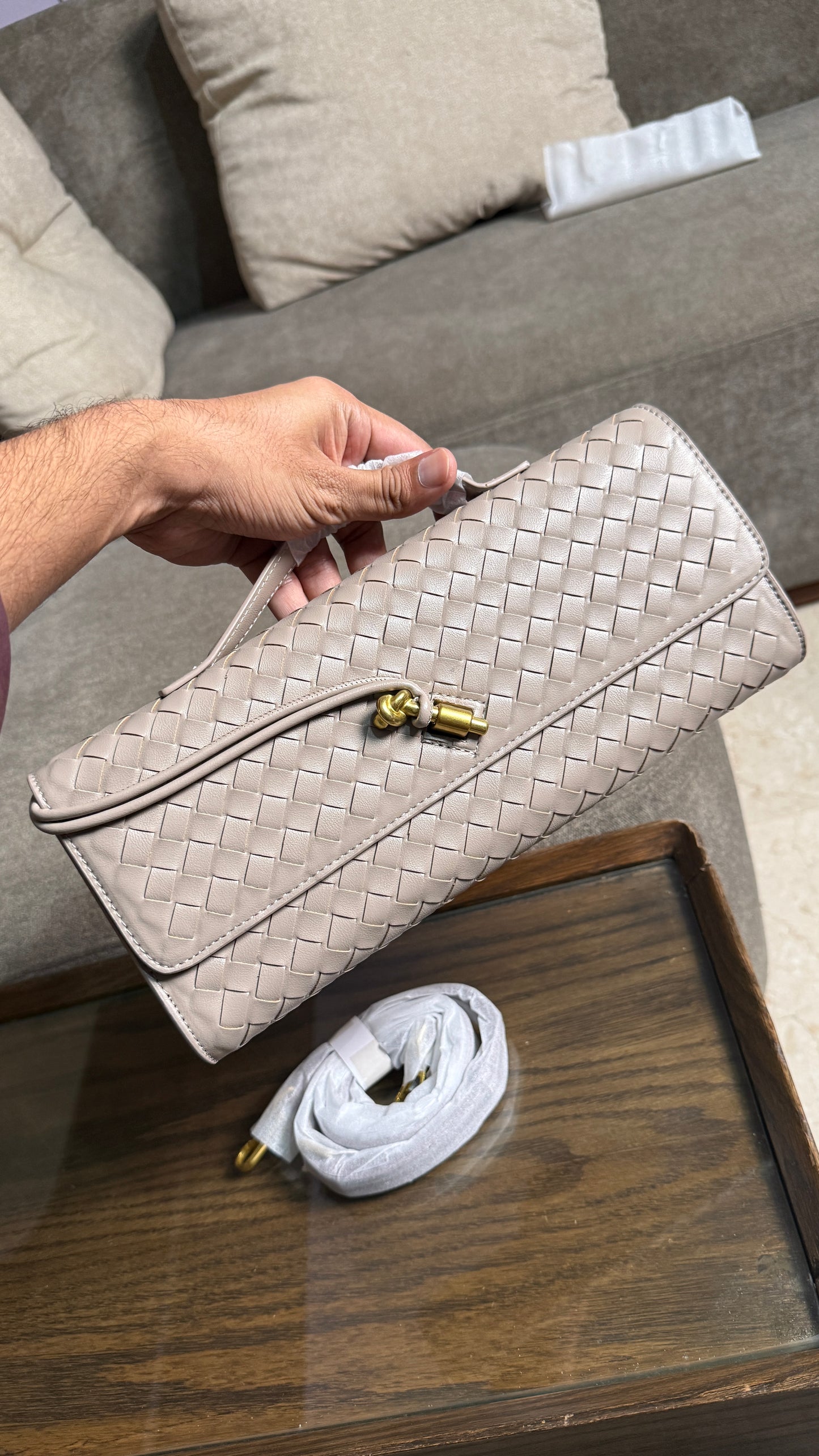 Bottega Venetta Andiamo Clutch.
