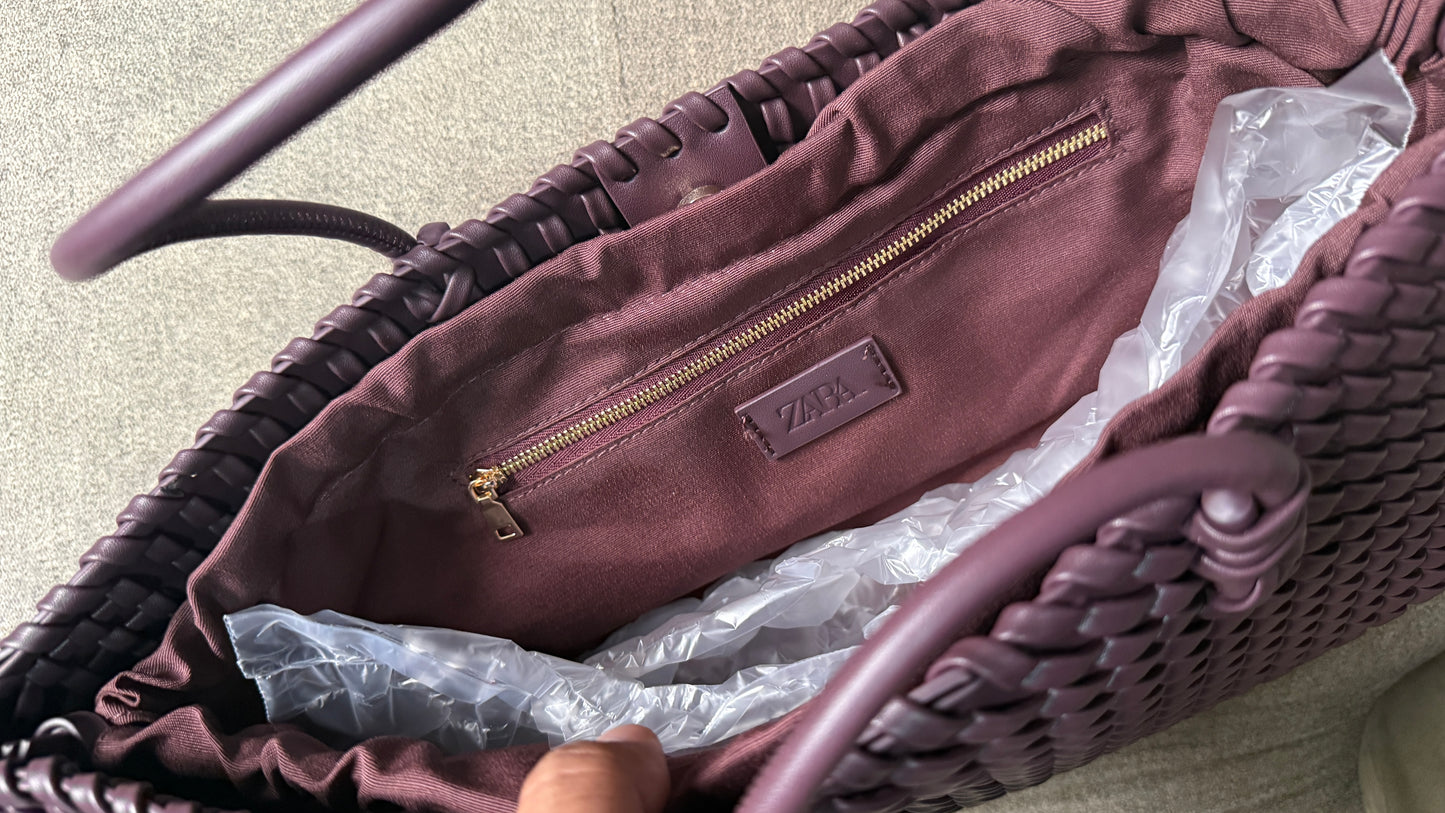 Zara braided elongated Shoulder/tote bag-Master Plus Series